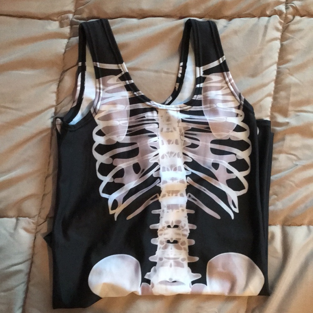 Dolls Kill Black Skeleton Tank Top